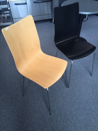 Ply Laminated Chairs with Chrome Legs Available in Clear laquer & Black Stain