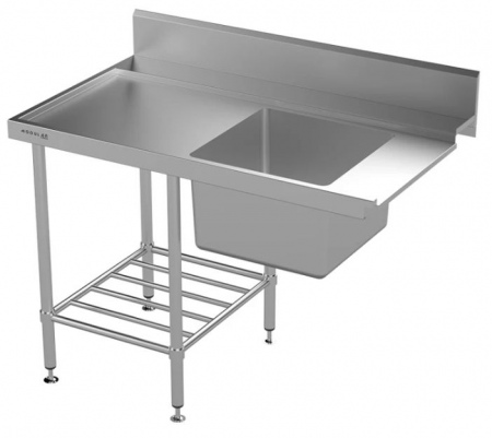 Modular Stainless Single Bowl 1200mm wide Left Hand Feed Dishwasher Inlet Bench
