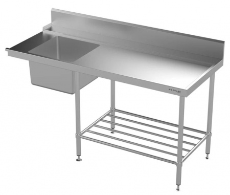 Modular Stainless Single Bowl 1650mm wide Right Hand Feed Dishwasher Inlet Bench