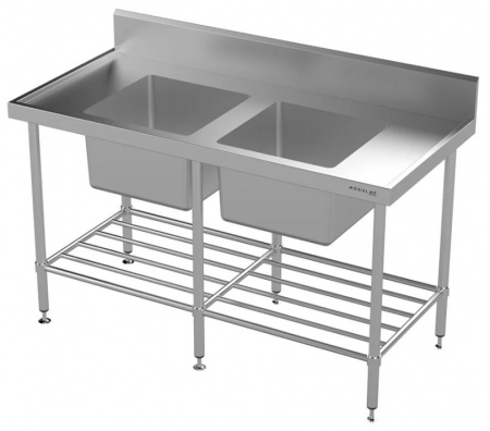 Modular Stainless Double Bowl Sink Bench 1500mm