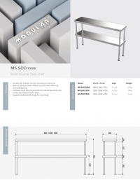 Stainless 1200mm Wide Double Overshelf